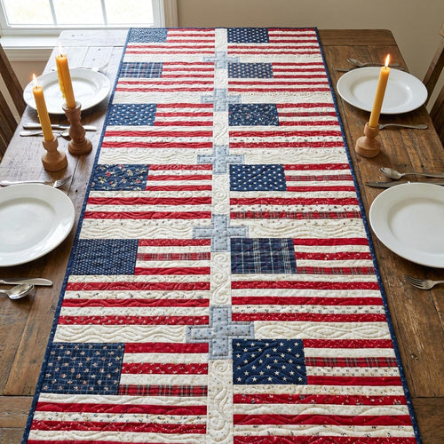 Freedom Field Quilted Table Runner NCU0DV9359