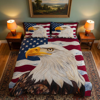 Freedom Flag 3-Piece Quilted Bedding Set NCU0DK12172