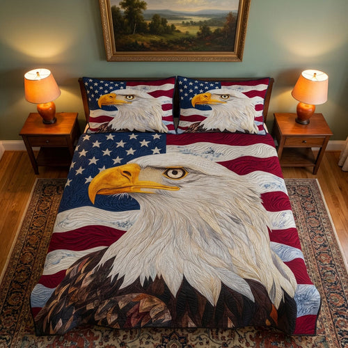 Freedom Flag 3-Piece Quilted Bedding Set NCU0DK12172