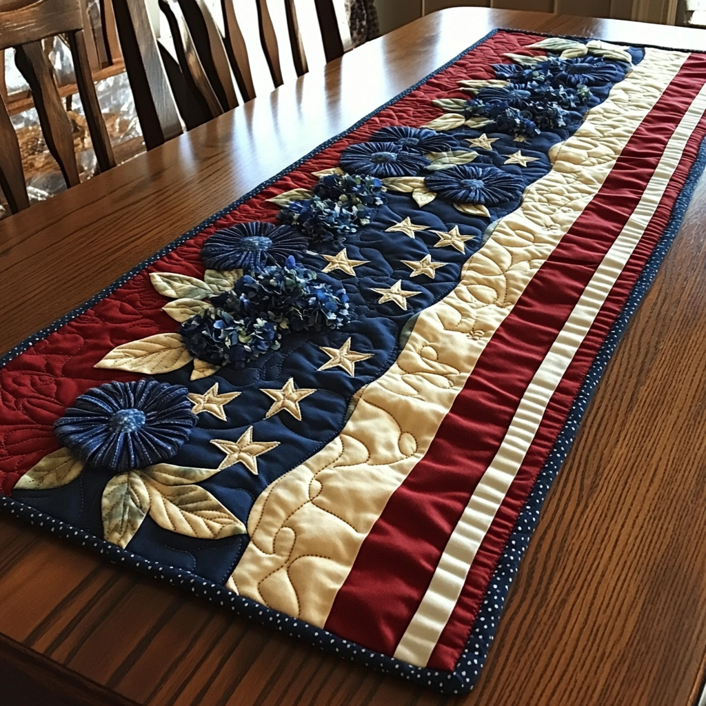 Freedom Flora Quilted Table Runner NCU0DK8502