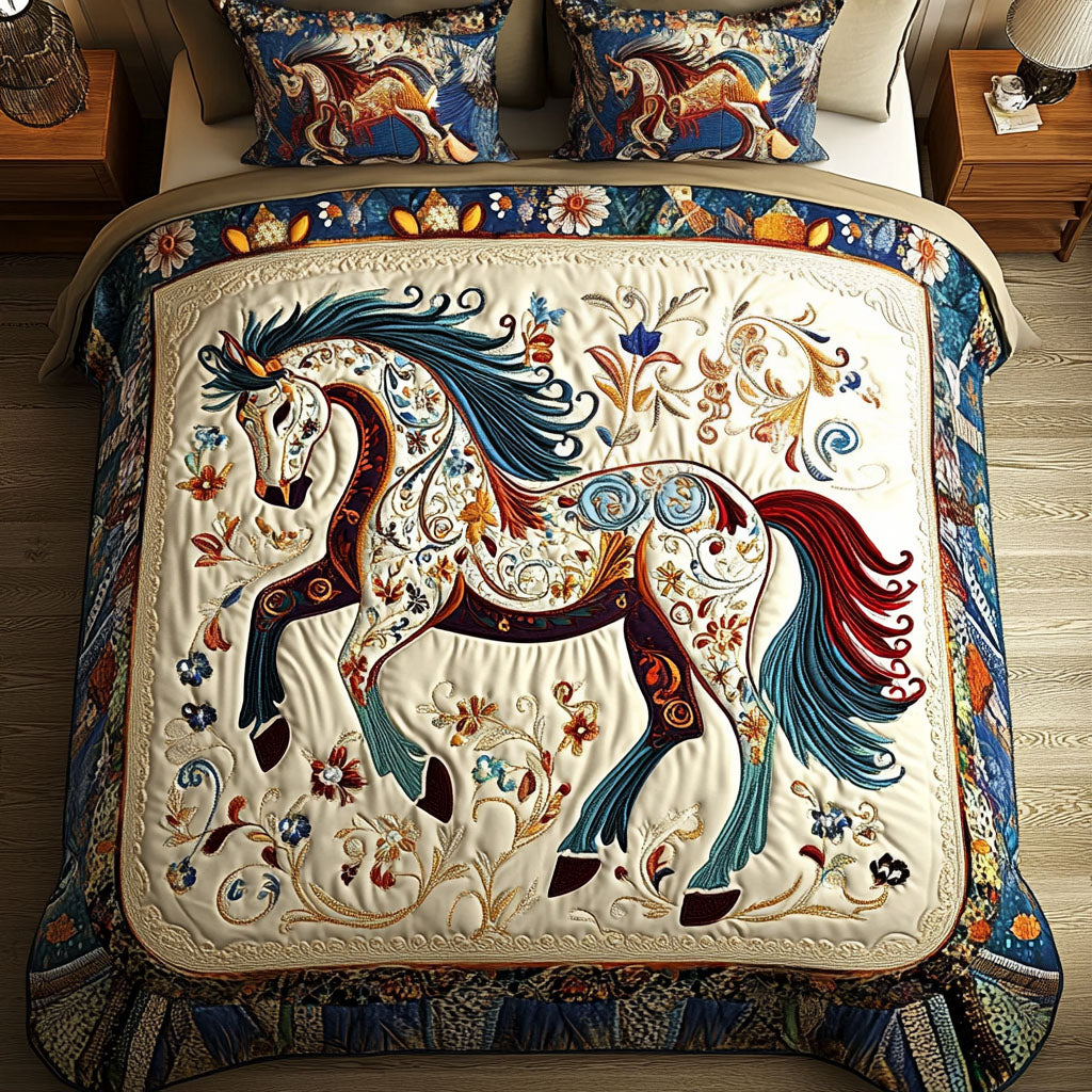 Freedom Gallop 3-Piece Quilted Bedding Set NCU0NT2700