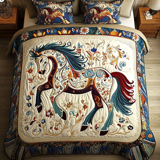 Freedom Gallop 3-Piece Quilted Bedding Set NCU0NT2700