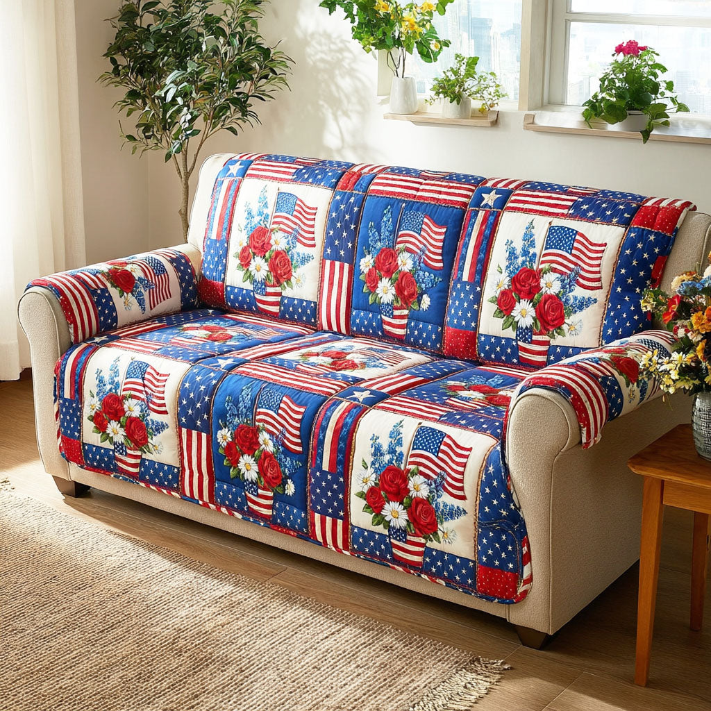 Freedom Garden Quilted Sofa Cover NCU0TD2258