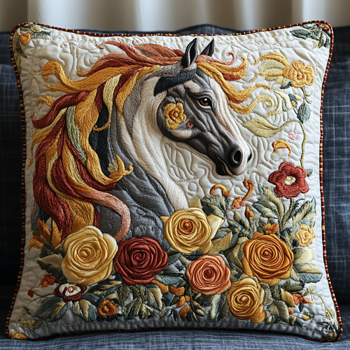 Freedom Horse Quilted Pillow Case NCU0DV5234