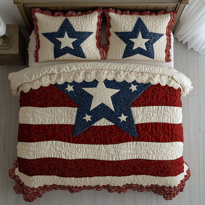 Freedom Layers 3-Piece Quilted Bedding Set NCU0DK8496