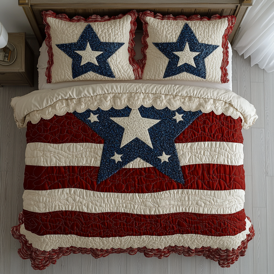 Freedom Layers 3-Piece Quilted Bedding Set NCU0DK8496