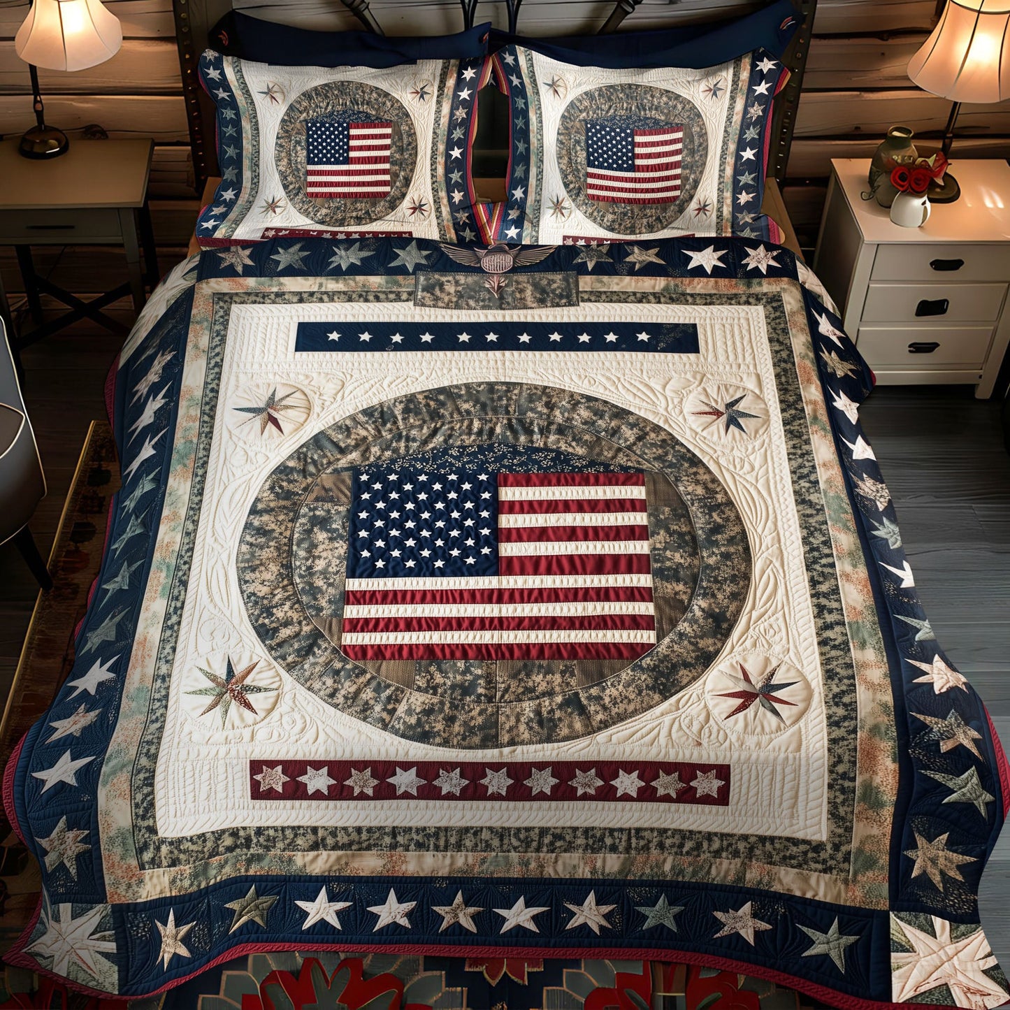 Freedom Legacy 3-Piece Quilted Bedding Set NCU0PT3123
