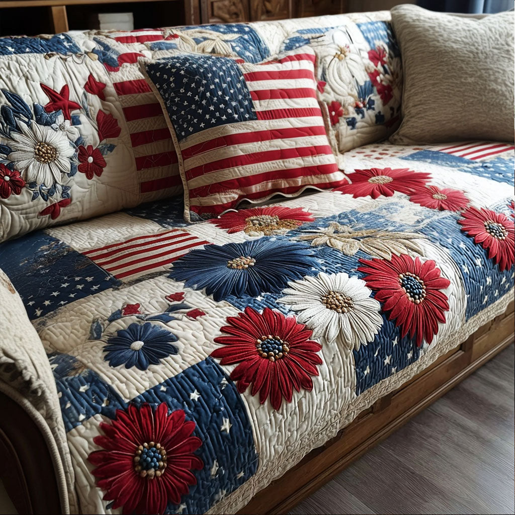 Freedom Petals Quilted Sofa Cover NCU0PT11326