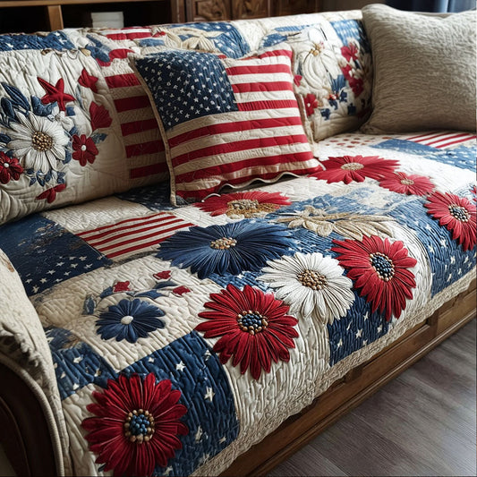 Freedom Petals Quilted Sofa Cover NCU0PT11326