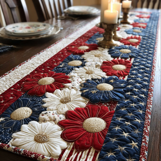 Freedom Petals Quilted Table Runner NCU0VH5760