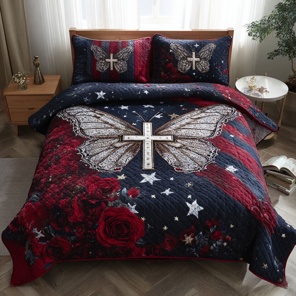 Freedom Quilt 3-Piece Quilted Bedding Set NCU0DK12198