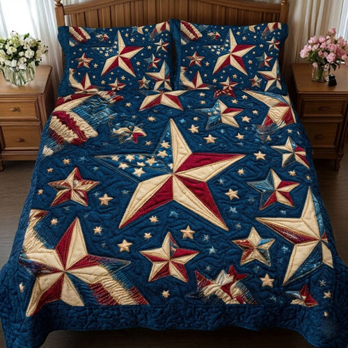 Freedom Stars 3-Piece Quilted Bedding Set NCU0DK11998
