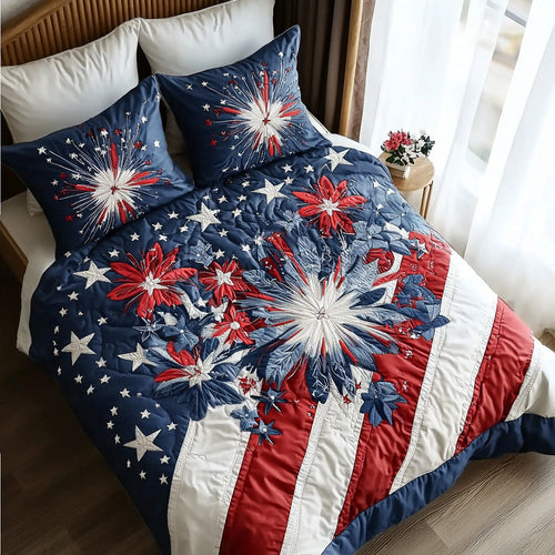Freedom Stars 3-Piece Quilted Bedding Set NCU0DV6541