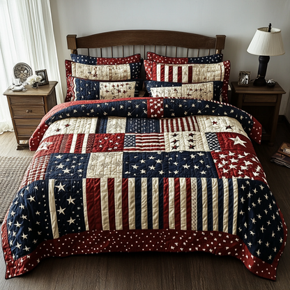 Freedom Stars 3-Piece Quilted Bedding Set NCU0VH5928