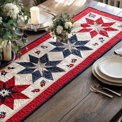 Freedom Stars Quilted Table Runner NCU0DV9364