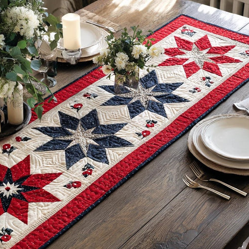 Freedom Stars Quilted Table Runner NCU0DV9364