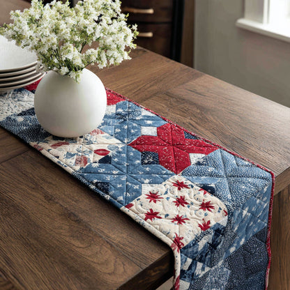 Freedom Stars Quilted Table Runner NCU0PT7683