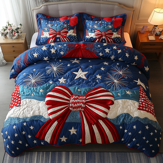 Freedom Ties 3-Piece Quilted Bedding Set NCU0DK8469