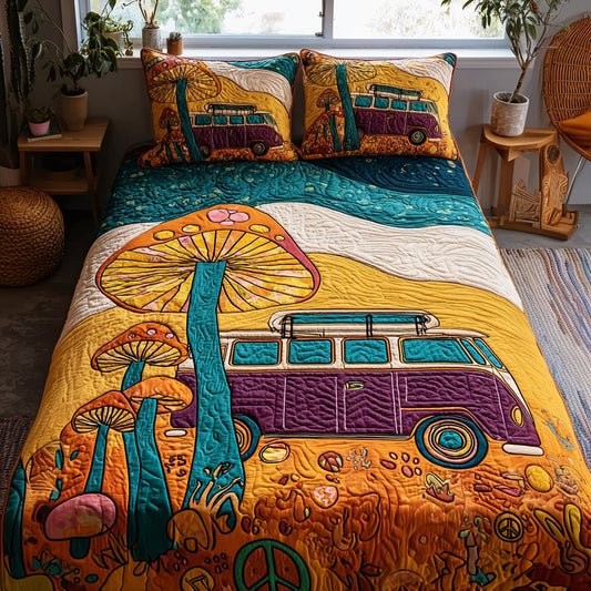 Freedom Wheels 3-Piece Quilted Bedding Set NCU0DV7363