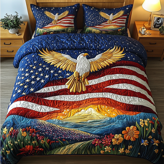 Freedom Wings 3-Piece Quilted Bedding Set NCU0DK4054