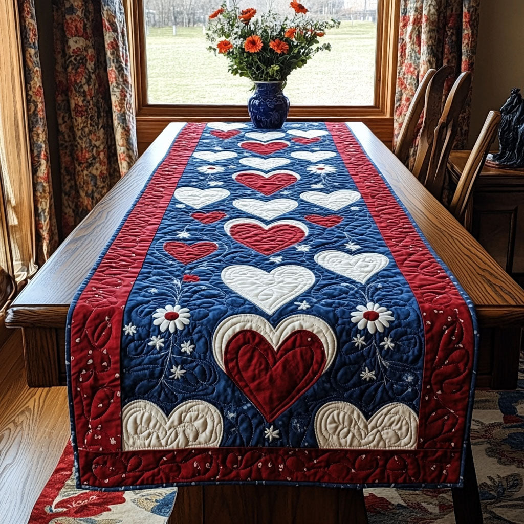 Freedoms Heartbeat Quilted Table Runner NCU0PT3591