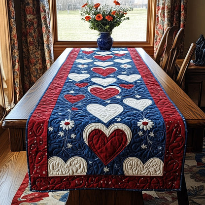 Freedoms Heartbeat Quilted Table Runner NCU0PT3591
