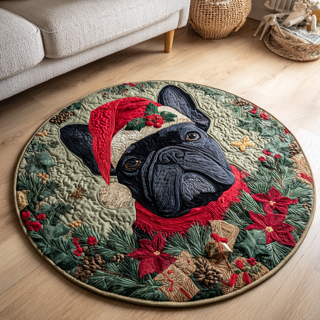 French Bulldog Fauna Quilted Round Mat NCU0HH729