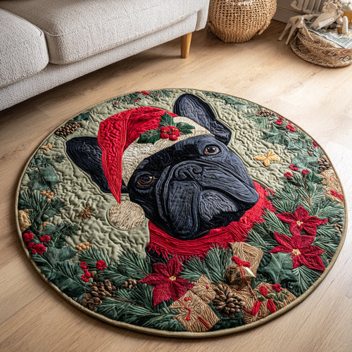 French Bulldog Fauna Quilted Round Mat NCU0HH729