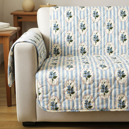 French Stripe Quilted Sofa Cover NCU0TV1523