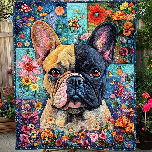 Frenchie Fantasy Quilted Blanket NCU0PT4188