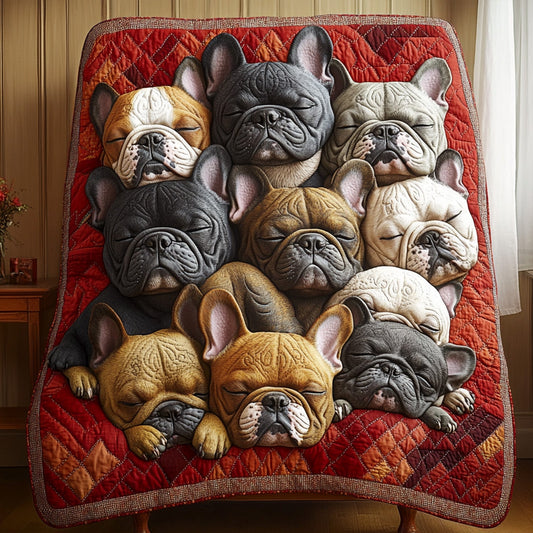 Frenchie Fiesta Quilted Blanket NCU0PT2332