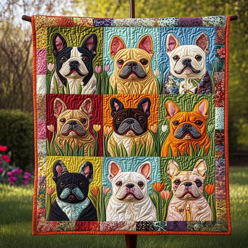 Frenchies Floral Frolic Quilted Blanket NCU0PT2864