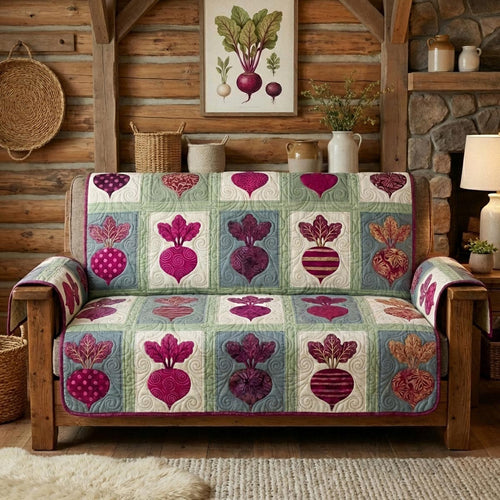 Fresh Beets Quilted Sofa Cover NCU0DV9328
