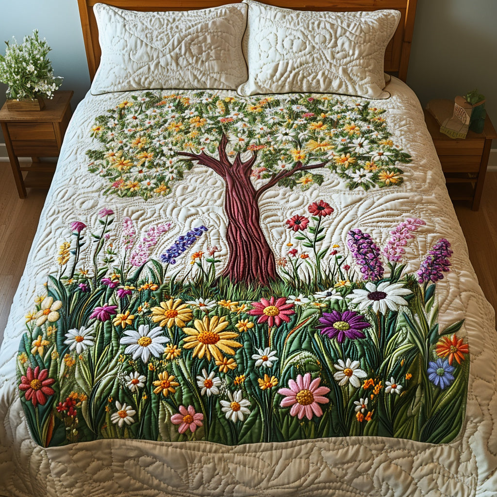 Fresh Bloom 3-Piece Quilted Bedding Set NCU0DV9019