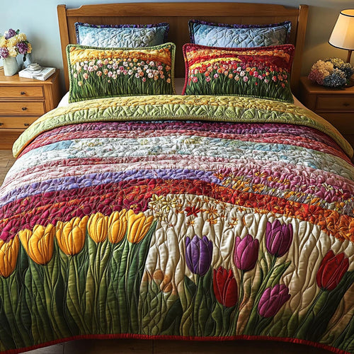 Fresh Bloom 3-Piece Quilted Bedding Set NCU0DV9032