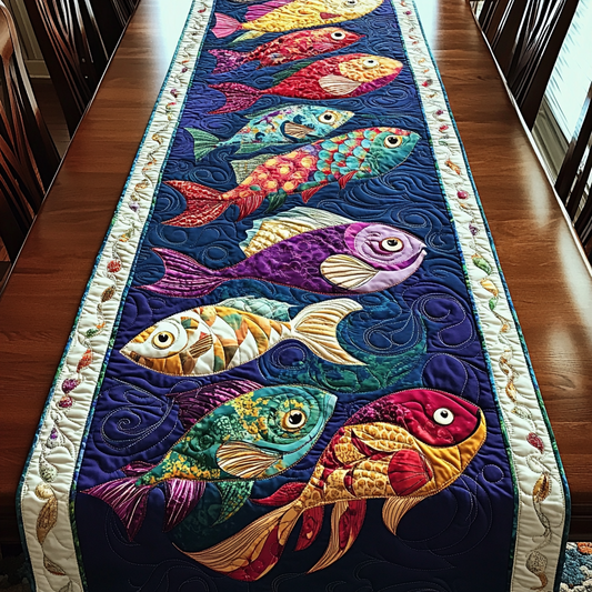 Fresh Fish Quilted Table Runner NCU0DK7733