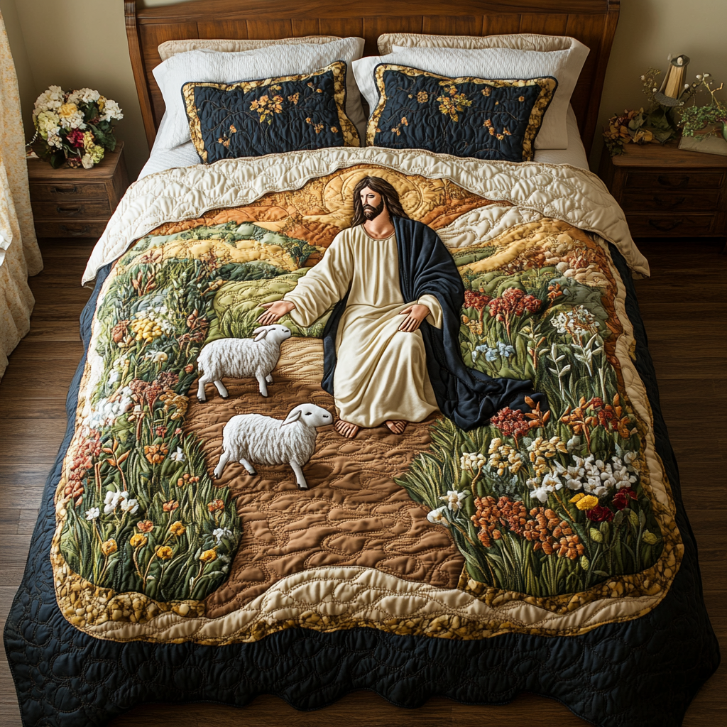 Fresh Lamb 3-Piece Quilted Bedding Set NCU0DK8146