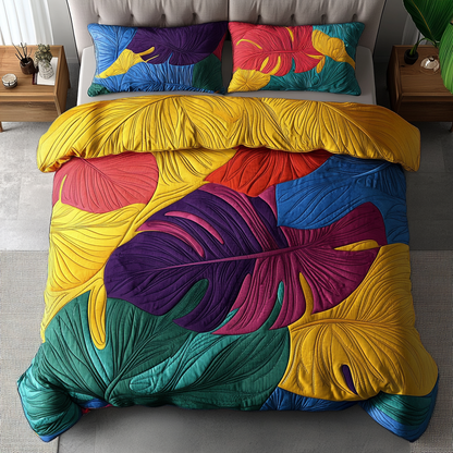 Fresh Leaf 3-Piece Quilted Bedding Set NCU0DK7986