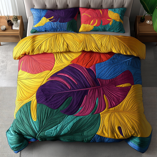 Fresh Leaf 3-Piece Quilted Bedding Set NCU0DK7986