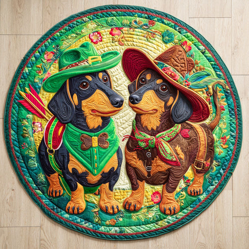 Fresh Meadow Pup Quilted Round Mat NCU0TD480