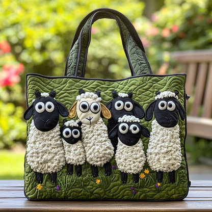Fresh Sheep Quilted Tote Bag NCU0DK9018