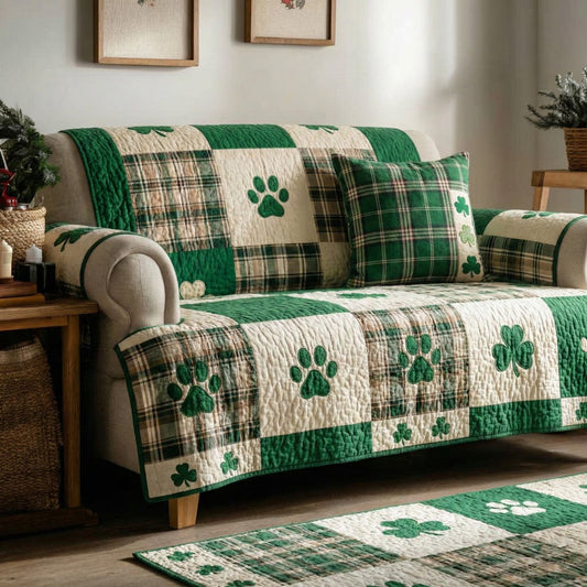 Fresh Spring Checks Quilted Sofa Cover NCU0NT12209