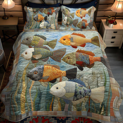 Freshwater Glow 3-Piece Quilted Bedding Set NCU0PT6949