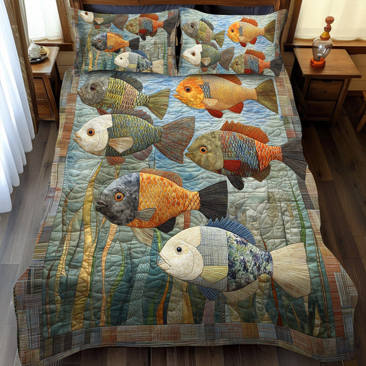 Freshwater Glow 3-Piece Quilted Bedding Set NCU0PT6949