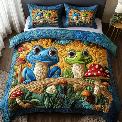 Friendly Frog Duo 3-Piece Quilted Bedding Set NCU0NT3141