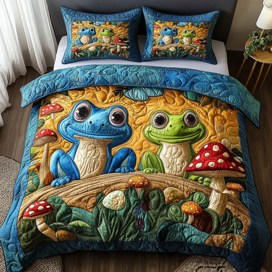 Friendly Frog Duo 3-Piece Quilted Bedding Set NCU0NT3141