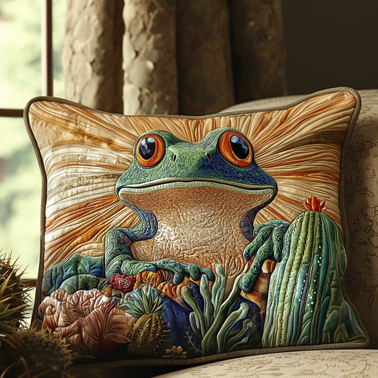 Frog Cacti Quilted Bedding Pillow Case NCU0DV5711