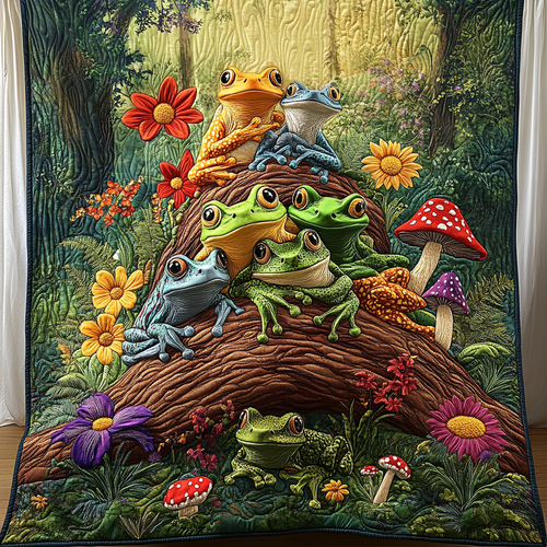 Frog Frenzy Quilted Blanket NCU0DV3270