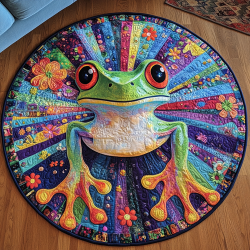 Frog Frenzy Quilted Round Mat NCU0DV3354