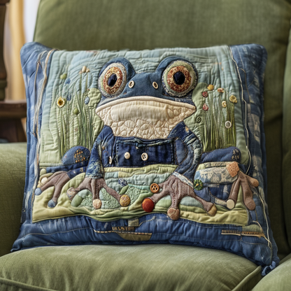 Frog Friend Quilted Pillow Case NCU0VH5804